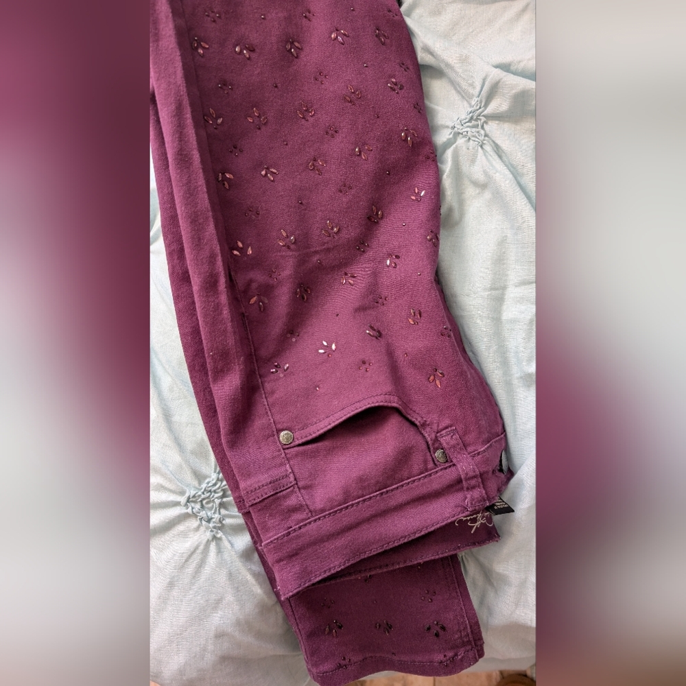 Plum Rhinestone Pants